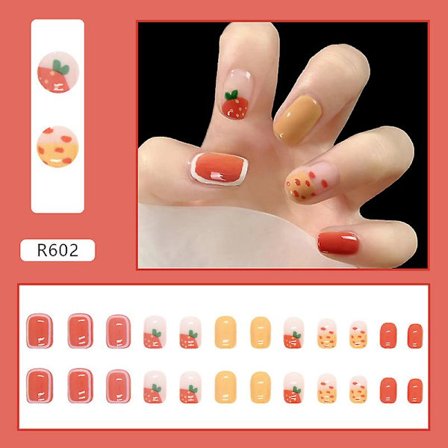 24 st Press On Naglar Lång Kistformade Lösnaglar Nude Falska Naglar Med Linje- Och Gradientdesigner Akrylnaglar Full Täckning Glansiga Självhäftande 