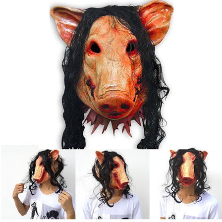 Sjov dyremask med hår Halloween Cosplay Scary Latex Mask Kostumefest