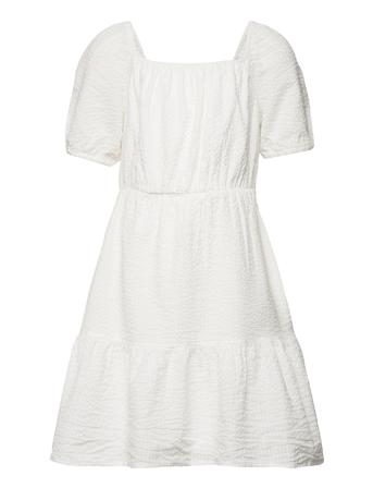Dress Erina Seersucker Dresses & Skirts Dresses Casual Dresses Short-sleeved Casual Dresses Hvit Lindex*Betinget Tilbud