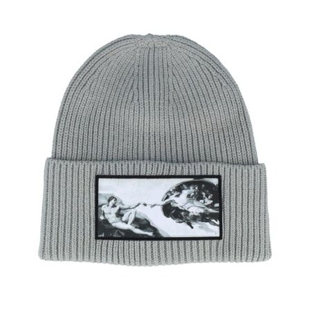 Calza Pennello - Grå cuff Beanie - Creation Of Adam Beanie Light Grey Oversized Cuff @ Hatstore