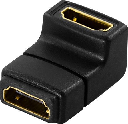 Delock HDMI-adapter - HDMI (hunn) til HDMI (hunn) - høyrevinklet kontakt