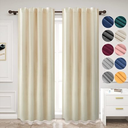 Rootz Luxury Velvet mørklægningsgardiner - Draperer - Vinduesbeklædning - Lysblokering - Termisk isolering - Nem installation - 140cm x 225cm/245cm/27