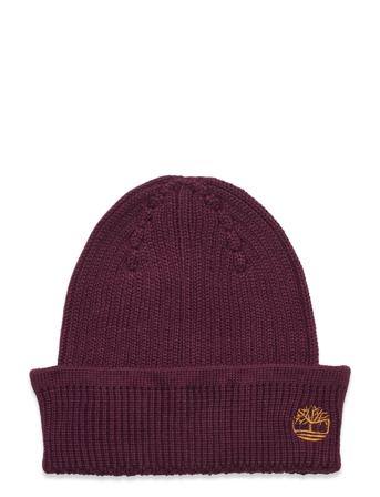 Solid Rib Beanie Burgundy Timberland