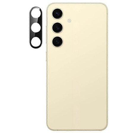 För Samsung Galaxy S24 FE Kameralinsskydd WANLONFENG HD Full Svart Silke Tryckt Linsfilm