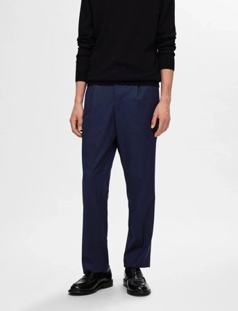 Selected Slh190-Reg Tapered Leroy Pleat Pant Noos - Navy - L