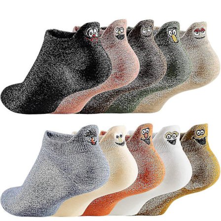 Söta Strumpor 10 Par Bomull Kawaii Broderade Roliga Ankelstrumpor Novelty Strumpor För Dam Flickor - Snngv TY (FMY)