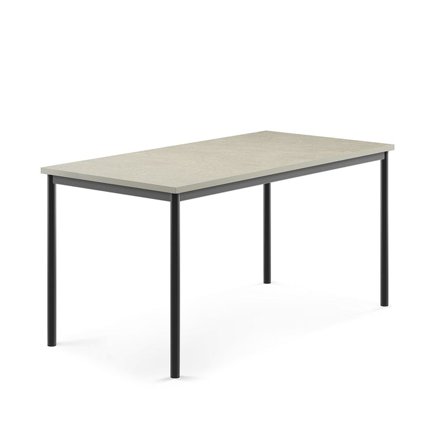 Desk SONITUS, 1600x800x760 mm, light grey linoleum, anthracite