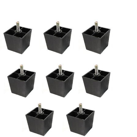 2 tommers/5 cm sofabein i plast, møbelfot forhøyer firkantet 8-delt sett