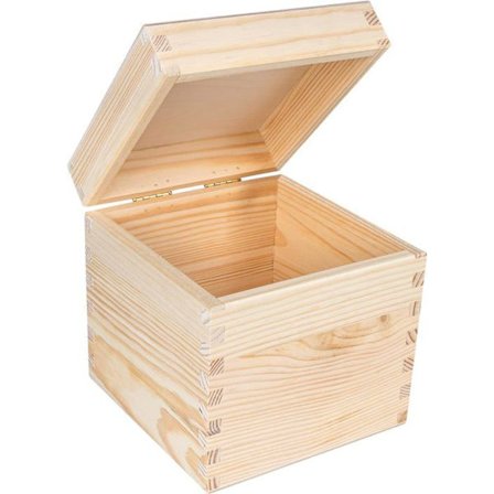 Förvaringslåda - Creative Deco - Obehandlad - Massivt trä - 16 x 16 x 16 cm - Blandet