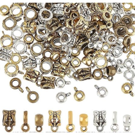1 Laatikko 180 kpl 9 Tyyliä Lenkkiputkihelmet Linkit Lenkkihelmi Liukukoriste Silmukkariipus Antiikki Tiibetiläinen Hopea Kultainen Liitin Pylväshelmi