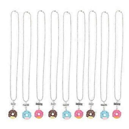 9 stk. Dekorative Venskabshalskæder Søde Donut Halskæder Delikate Bedste Veninde Halskæder