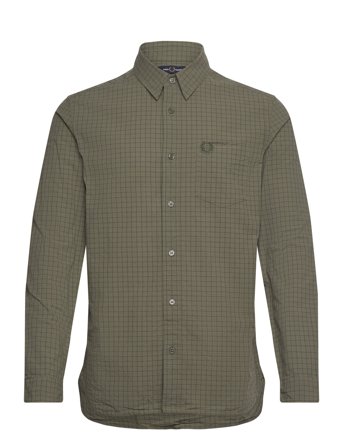 Grid Check Shirt Green Fred Perry