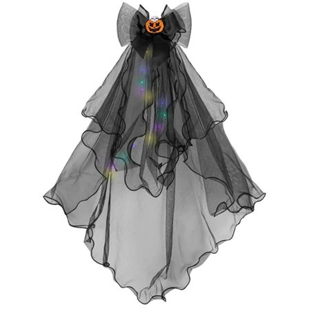 Svart Hårklämma Med Utsmyckad Slöja LED