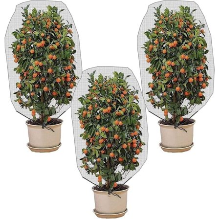 Frugttræsbeskyttelsesnet, 3 stk. insektnet til planter, fintmasket 100X80CM