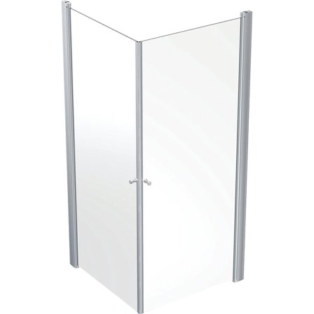 Contura Showerama 10-02 Duschhörna rak, silver/klarglas 80 x 80 cm, Badrum