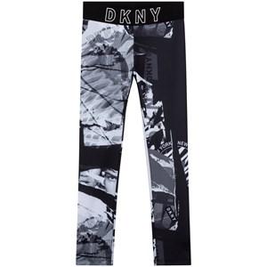 Kids - DKNY Black Graphic Leggings - Bottoms - 16 years - Black - Mädchen
