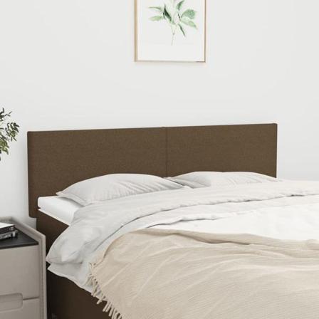 Vidaxl Huvudgavlar 2 St Mörkbrun 72x5x78/88 Cm Tyg Brun