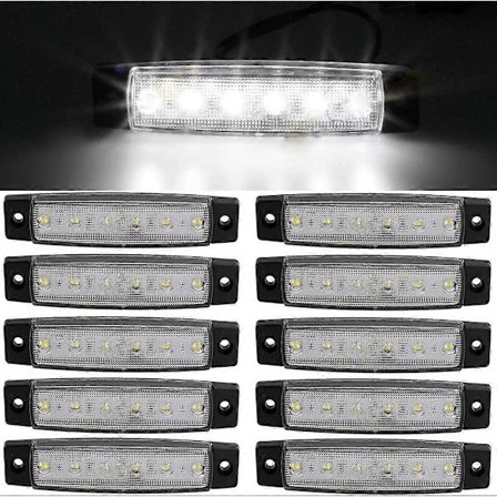 10-PAKNING 3,8 " 6 LED SIDEMARKERING 12V TILHENGERLASTEBIL MARKERINGSLYS, GULT MARKERINGSLYS, BAK, LASTEBILHYTTEMARKERINGSLYS