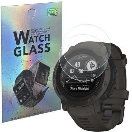 Lujitettu lasi Garmin Instinct 2:lle - Instinct 2 Solar [2 kpl] Näytön suojakalvo, naarmuuntumaton, Phonillico