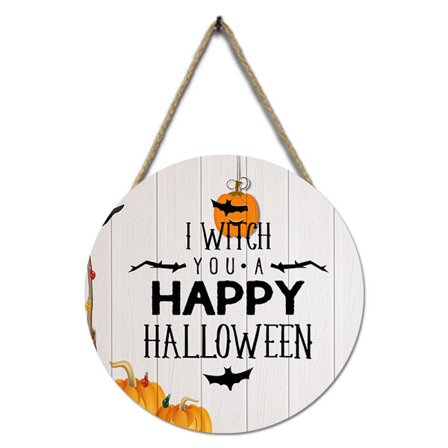 Trä hängande skylt för halloweenfest hem väggdörr