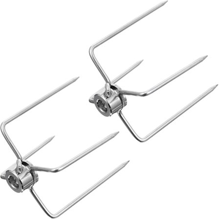 BBQ Rotisserie Udskiftning Kødgafler Sæt med 2 Rustfrit Stål Perfekt Tilberedning af Kylling og Andet Kød Grilltilbehør