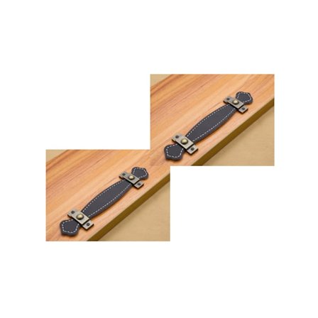 5 stk Skuffe-, skabs- og dørgreb, lædergreb, sort 96 mm