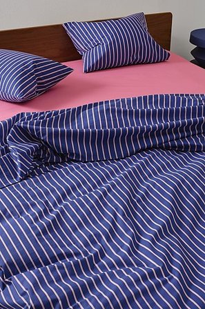 Jotex - Påslakanset Dubbelsäng Ekologisk Koboltblå/rosa SIMA - Köp Dubbelsäng hos Jotex