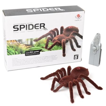 Halloween 2CH fjärrkontroll Skrämmande läskig mjuk plysch spindel Infraröd busleksak