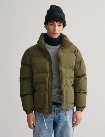 GANT Hiking Puffer Jacket - Khaki green - XL