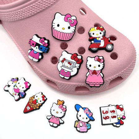 Sko Charms 10stk HelloKitty serie hul sko blomster tilbehør