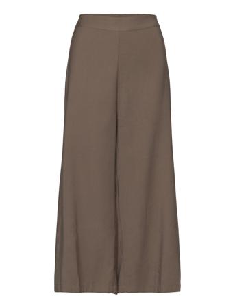 High-Waist Palazzo Trousers Vide Bukser Beige Mango*Betinget Tilbud