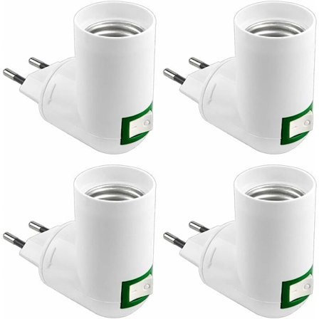 E27 Sokkel med Trådløs Bryter, LED Lampeholder, AC 230V, E27 Adapter for Kjøkkenlampe, Mini Vegglampe, E27 Spotlight