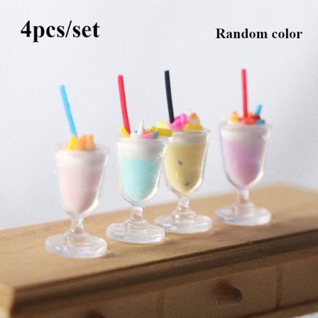 4 st Hartsdrinkflaska Dollhouse Miniatyrmat 1 1