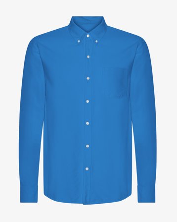 Organic Button Down Shirt - Pacific Blue S