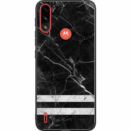 Motorola Moto E7i Power Svart Skal Marmor