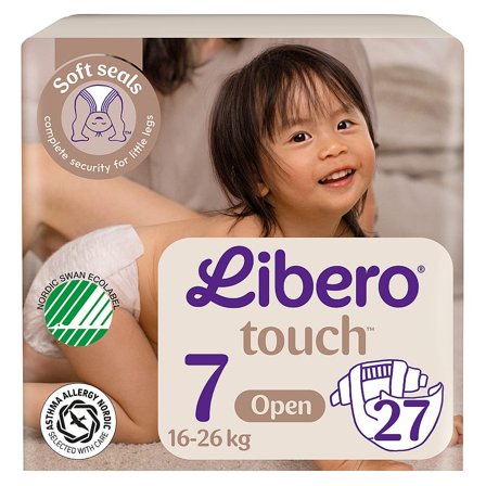 Libero Touch Åbne Bleer Str. 7, 16-26 kg - 27 stk, Børn & Forældre, Bleer, Engangsbleer