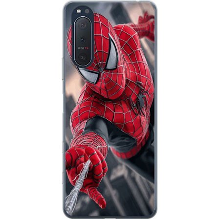 Kompatibelt Mobildeksel til Sony Sony Xperia 5 II Dynamisk Spider-Man illustrasjon i actionperspektiv, superhelt tema med bevegelsesenergi og kinemati
