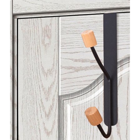 (svart) 2 stk. Dobbel kleshenger i karbonstål, håndkleholder, ingen boring