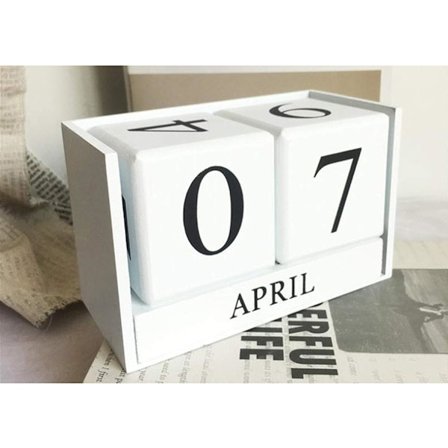 Vintage skrivebordskalender, Vintage evighetskalender i tre, Dekorativ trekaffe skrivebord, Dekorativ trekalender, Hjemmedekorasjon 