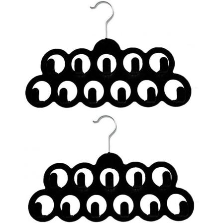 2 stk kleshengere, fløyelssjalhengere med 11 løkker og kroker, sjalholder slipsstativ beltehengere, hengende sjalorganisator for garderobeskapet