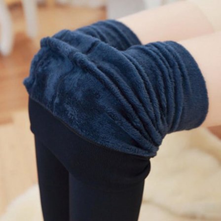 Vinter Varme Leggings Kvinder Høj Elasticitet Høj Talje Tights Leggings Slim Fit Ensfarvet Lang