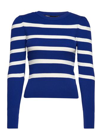 Onlsally L/S Puff Pullover Knt Pullover Striktrøje Blå ONLY