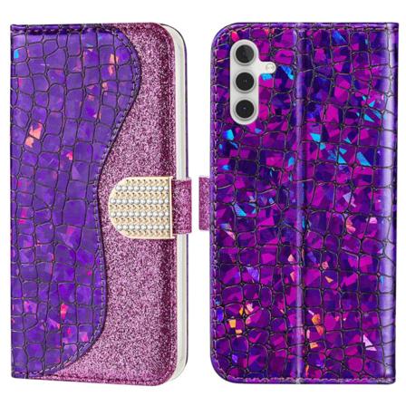 SKALO Samsung A54 5G Glitter design Pungetui - Lilla Purple