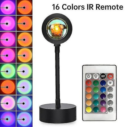 16 Colors Sunset Projection Lamp Remote Control Atmosphere Projector Led Night Light For Bedroom Room Bar