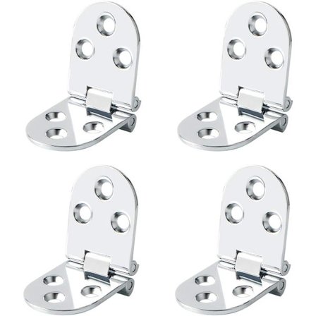 Folding Table Hinges Folding Connector Stainless Steel Furniture Fitting 180 Degree Folding, 2.2 mm Thickness, Zinc Alloy Steel Chrome Finish, 4 Pcs