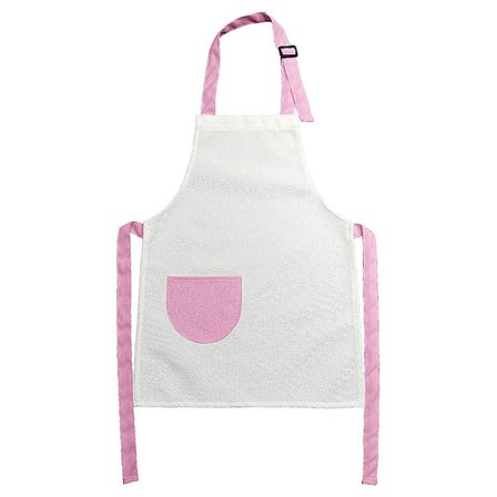 Pink Farve 47*36cm Sød Justerbar Lomme Børneforklæde Bomuld Hamp Børn Tegning Legeforklæde