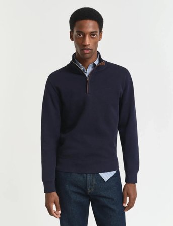 GANT Sacker Rib Half Zip - Navy - S