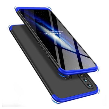 GKK Huawei P Smart Plus beskyttelsesetui i plastik med 3 delt design - Sort/Blå