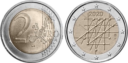 Finland 2020 - Universiteter og samfund Turku Universitet 100 år - 2 euro mønt
