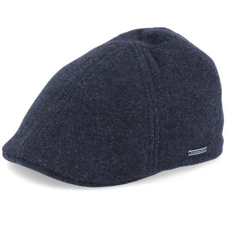 Stetson - Svart earflap Caps - Texas Wool/Cashmere Ear Flap 2 Black Flat Cap @ Hatstore